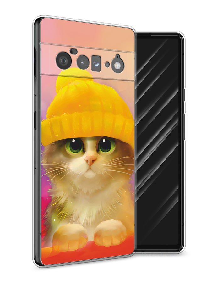 

Чехол Awog на Google Pixel 6 Pro "Котенок в желтой шапке", Разноцветный, 270950-2
