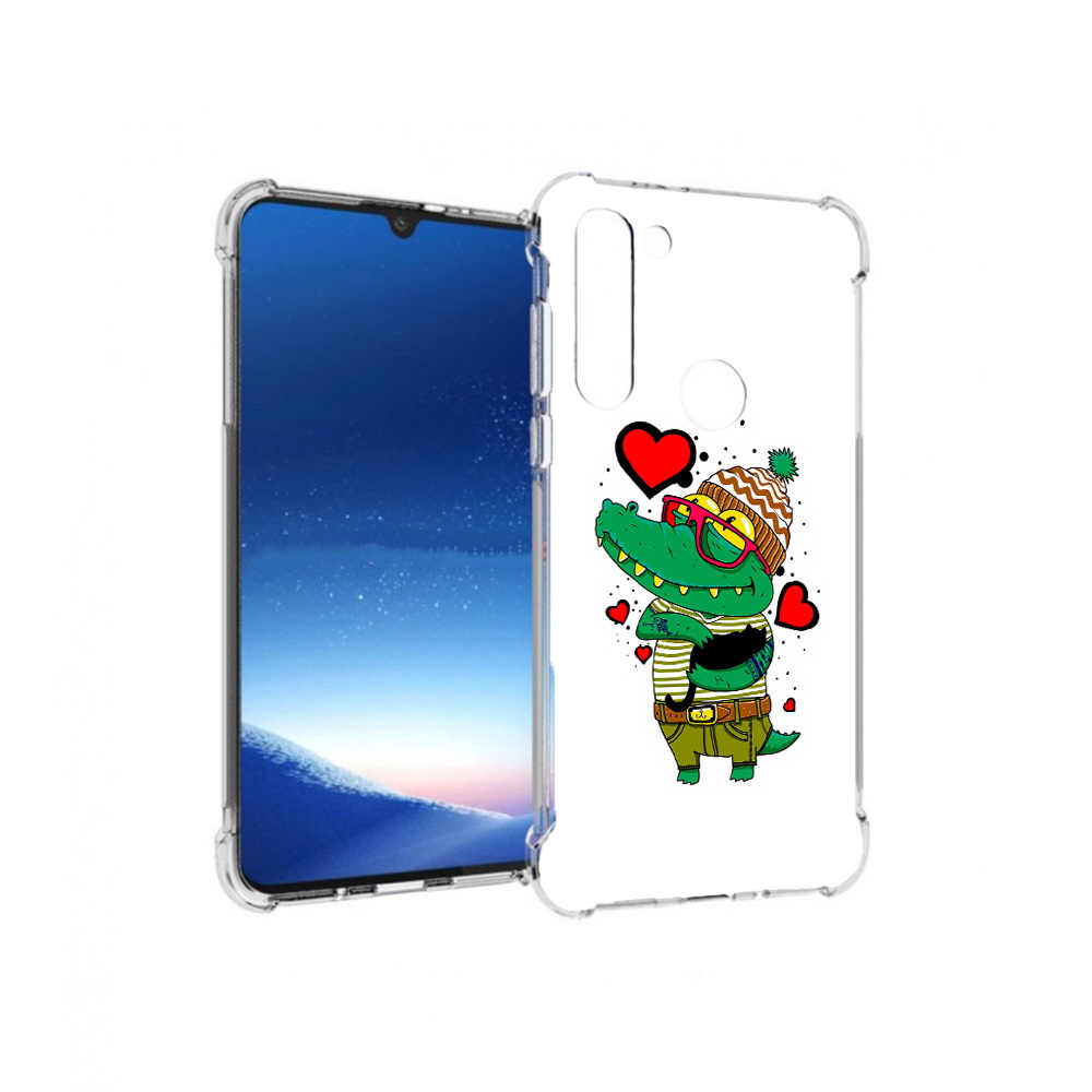 

Чехол MyPads Tocco для Motorola Moto G8 Power Влюбленный крокодил (PT143076.340.48), Прозрачный, Tocco
