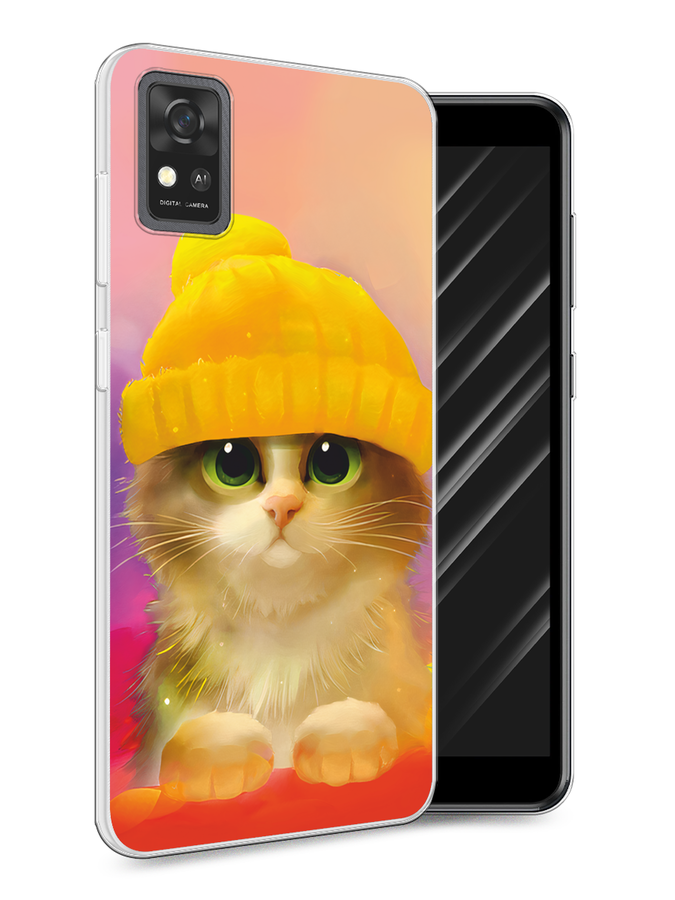

Чехол Awog на ZTE Blade A31 / ЗТЕ Блэйд A31 "Котенок в желтой шапке", Разноцветный, 134650-2