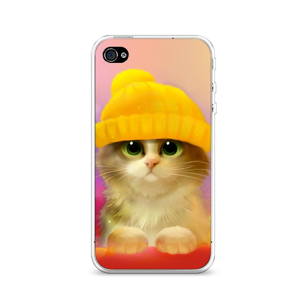 

Чехол Awog на Apple iPhone 4/4S / Айфон 4/4S "Котенок в желтой шапке", Разноцветный, 10150-2