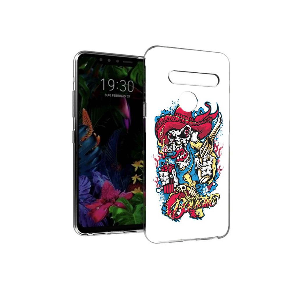 

Чехол MyPads Tocco для LG G8 нарисованный скелет с писталетом (PT135945.76.513), Tocco