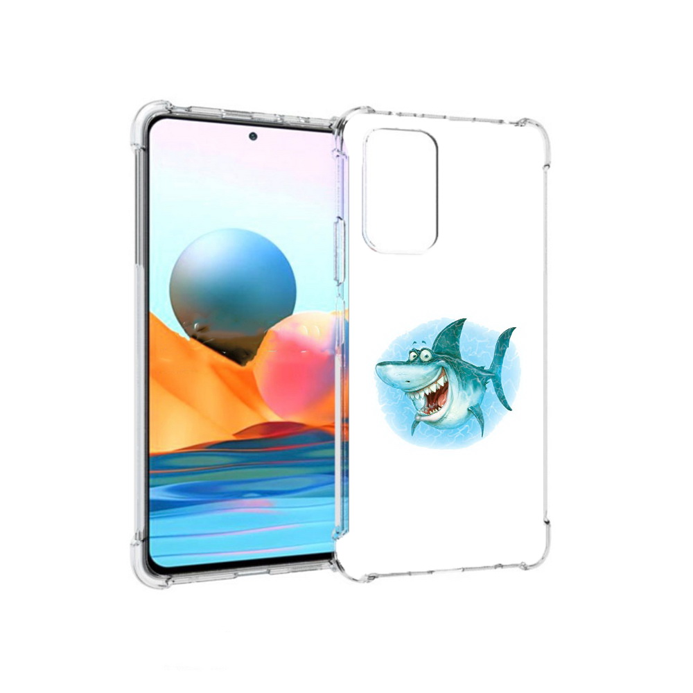 Чехол MyPads Tocco для Xiaomi Redmi Note 10 Pro веселая акула (PT158414.284.261)