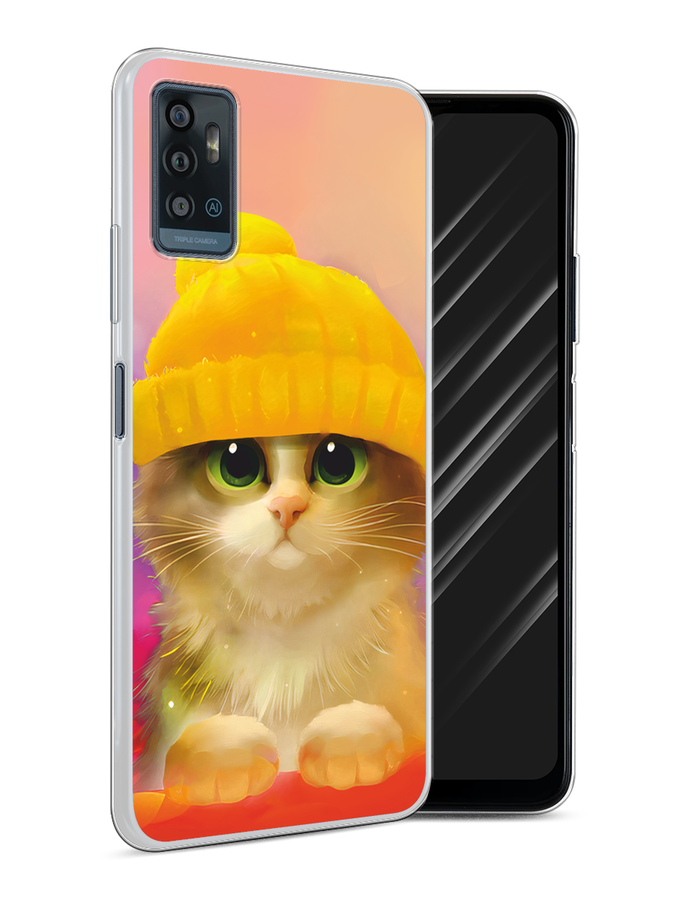 

Чехол Awog на ZTE Blade A71 / ЗТЕ Блэйд A71 "Котенок в желтой шапке", Разноцветный, 134450-2