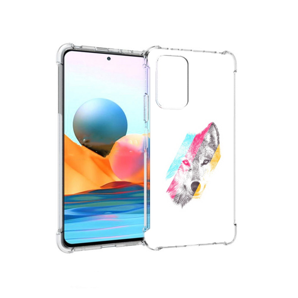 Чехол MyPads Tocco для Xiaomi Redmi Note 10 Pro волк градиент (PT158414.284.268)