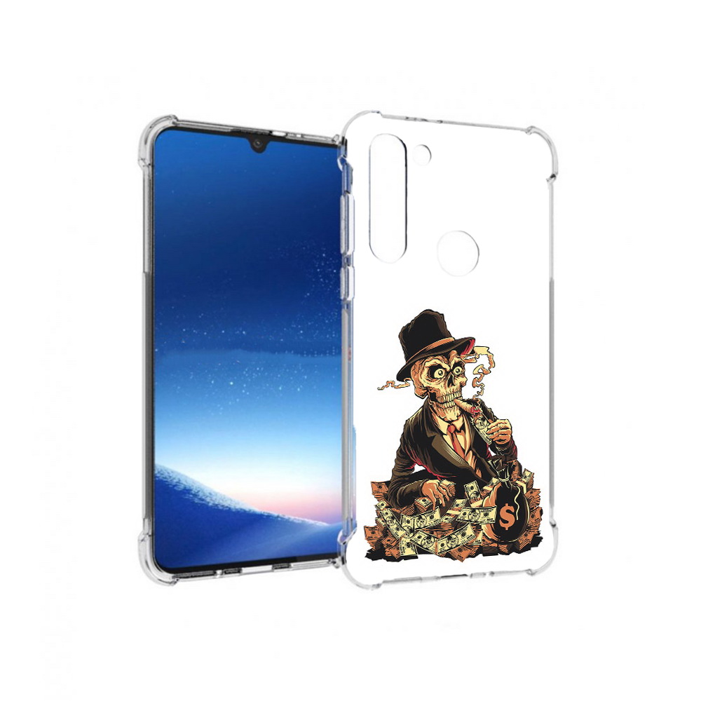 

Чехол MyPads Tocco для Motorola Moto G8 Power нарисованный череп с сигаретой, Прозрачный, Tocco