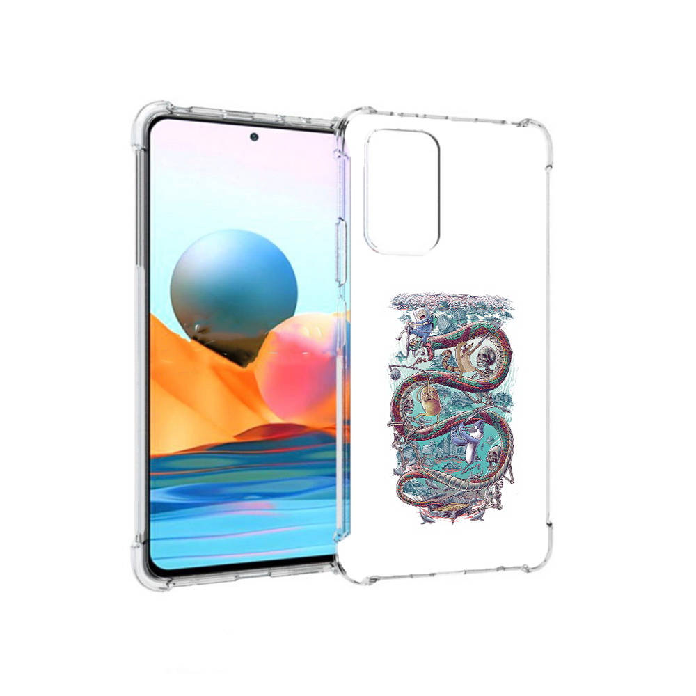 

Чехол MyPads Tocco для Xiaomi Redmi Note 10 Pro время приключений страшилка, Прозрачный, Tocco