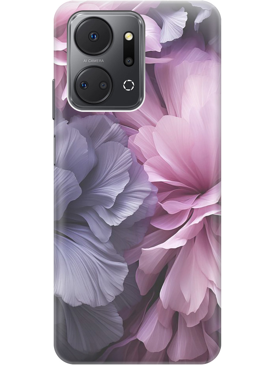 

Силиконовый чехол на Honor X7a с рисунком "Розово-фиолетовые цветы", Розовый;фиолетовый, 20000896