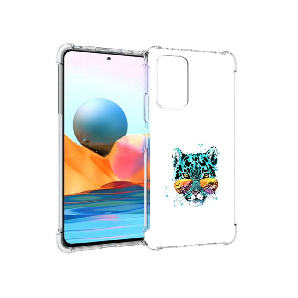 

Чехол MyPads Tocco для Xiaomi Redmi Note 10 Pro голубой лео (PT158414.284.294), Прозрачный, Tocco