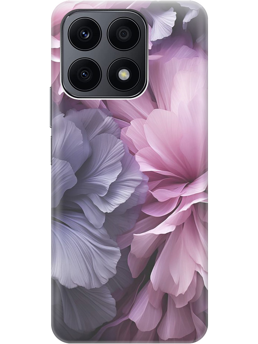 

Силиконовый чехол на Honor X8a с рисунком "Розово-фиолетовые цветы", Розовый;фиолетовый, 20001159