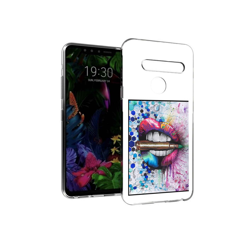 

Чехол MyPads Tocco для LG G8 разноцветные губы с пулей (PT135945.76.571), Tocco