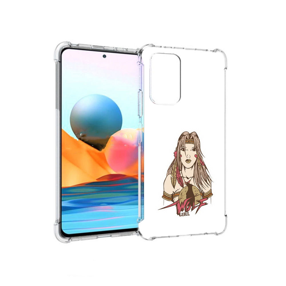 

Чехол MyPads Tocco для Xiaomi Redmi Note 10 Pro девушка волк (PT158414.284.306), Прозрачный, Tocco