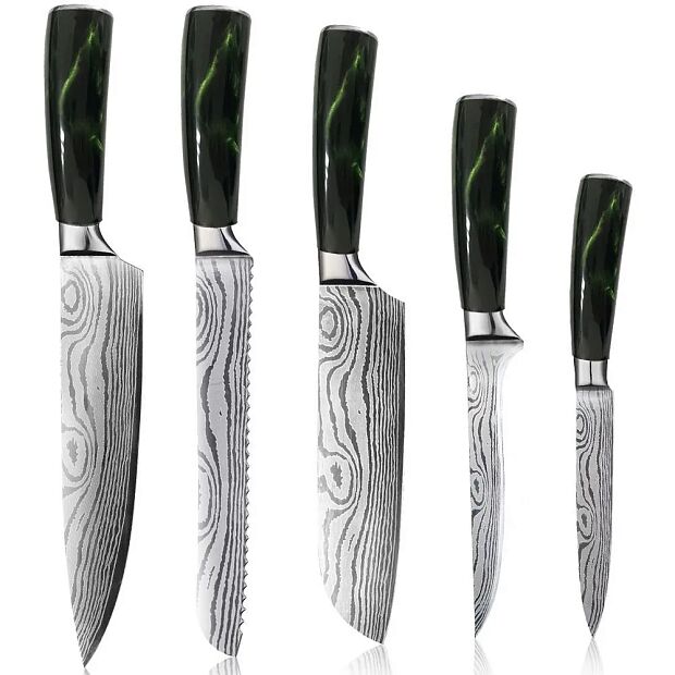 Набор ножей Spetime 5-Pieces Kitchen Knife Set Green G05-GE