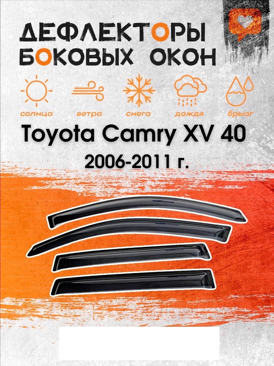 

Дефлектор двери (ветровики) на Toyota Camry (XV40) , (2006-2011), ANV_camry40