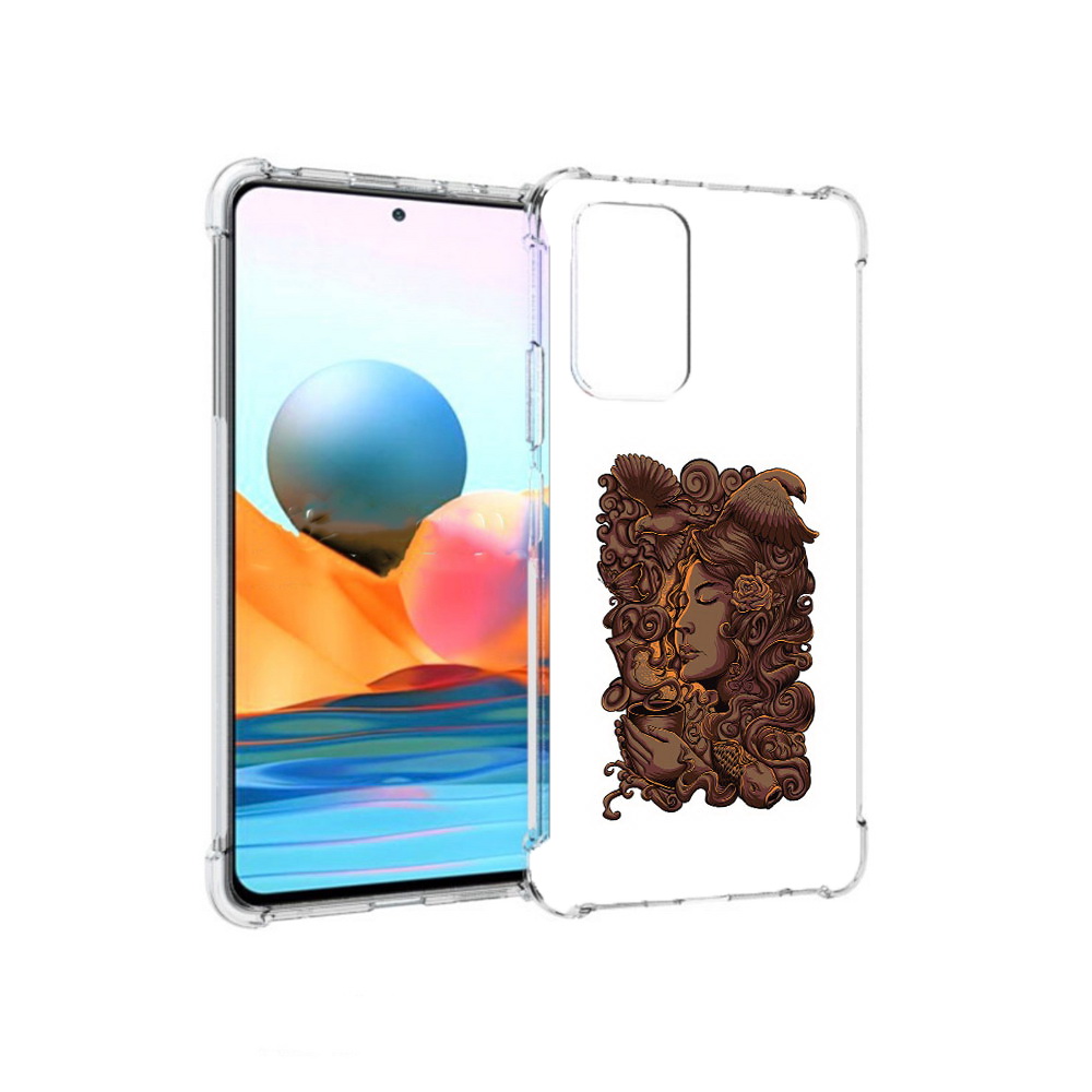 Чехол MyPads Tocco для Xiaomi Redmi Note 10 Pro девушка с длинными волосами абстракция