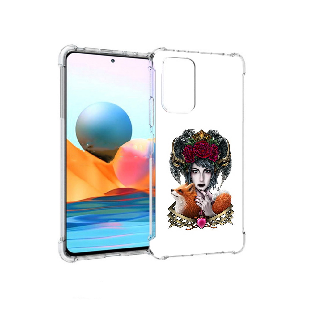 Чехол MyPads Tocco для Xiaomi Redmi Note 10 Pro девушка с лисой (PT158414.284.314)