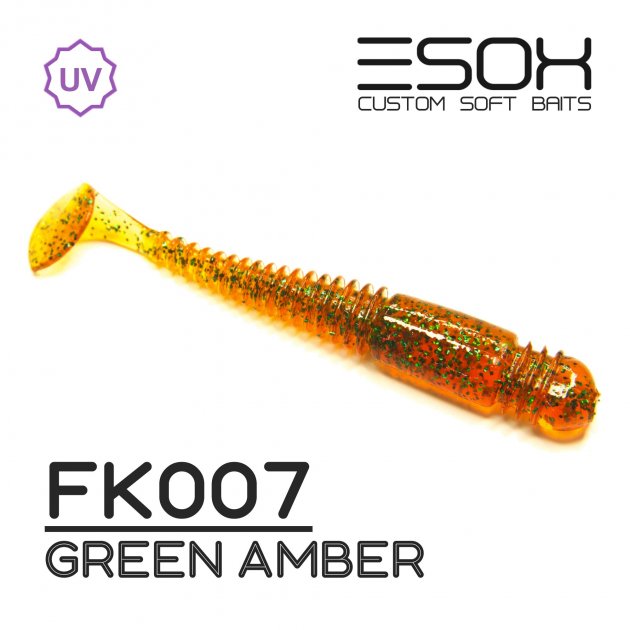 

Виброхвост Esox TIGA 100 мм. FK007 уп.=5 шт., Желтый