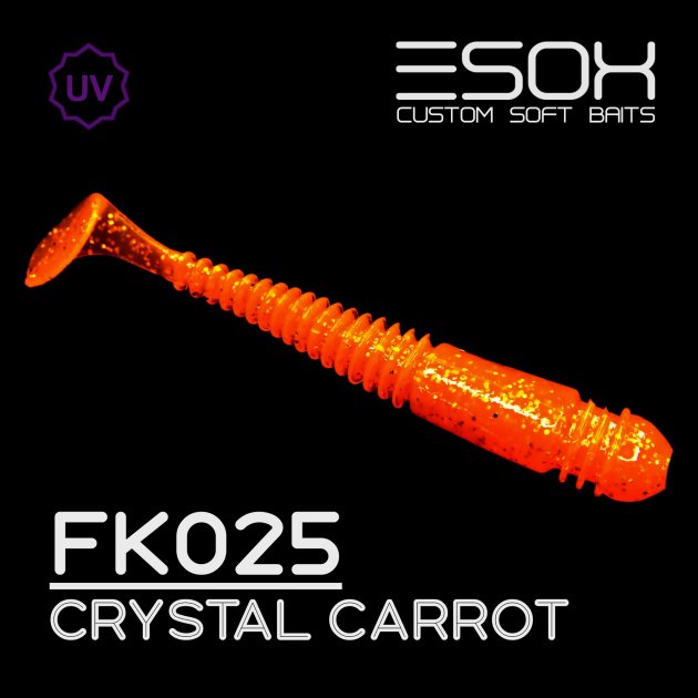 

Виброхвост Esox TIGA 100 мм. FK025 уп.=5 шт., Оранжевый