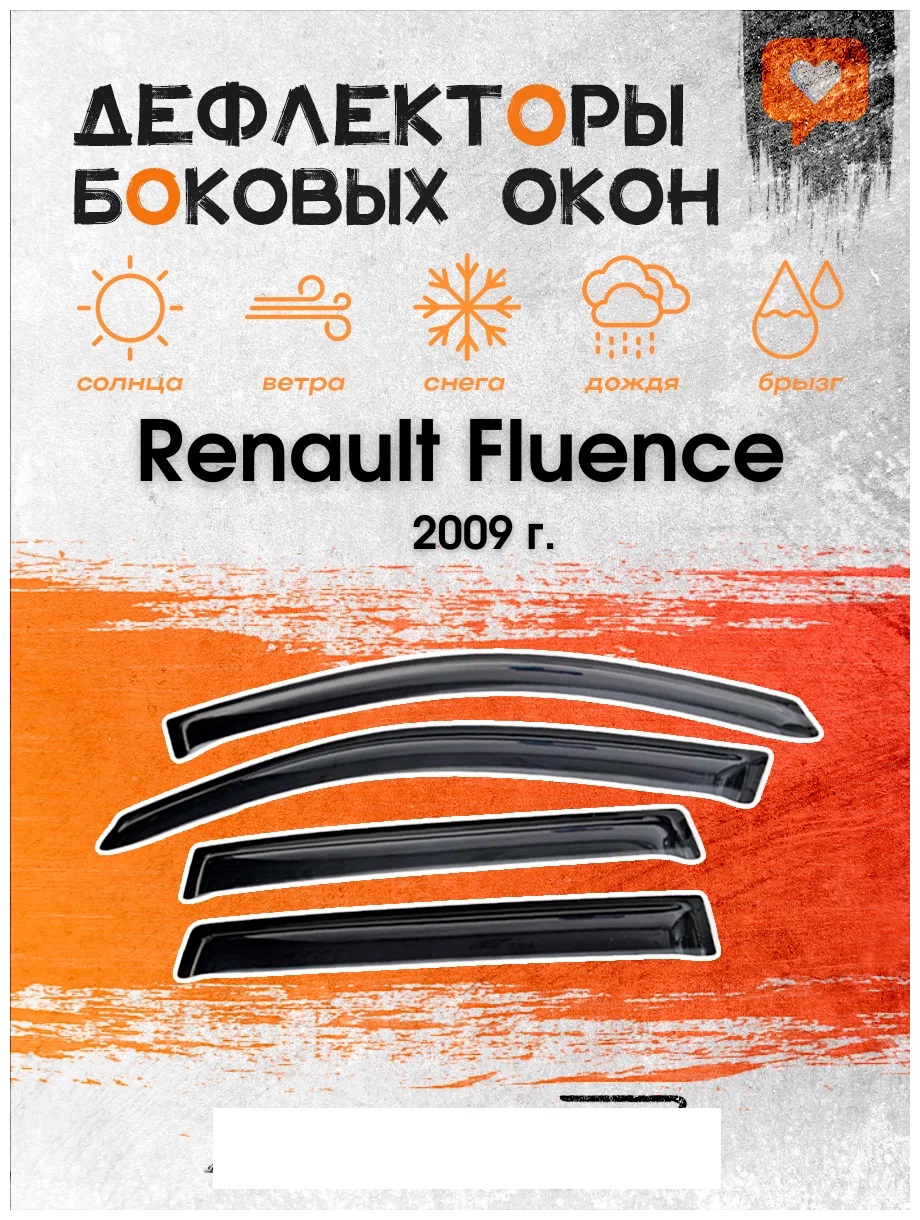 Дефлектор двери (ветровики) на Renault Fluence (2009-2017)