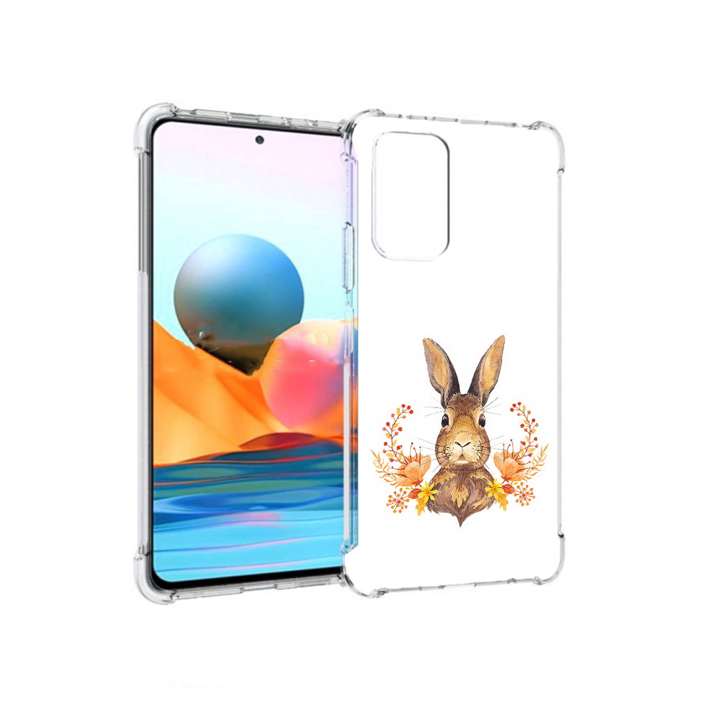 

Чехол MyPads Tocco для Xiaomi Redmi Note 10 Pro зайка в цветах (PT158414.284.349), Прозрачный, Tocco