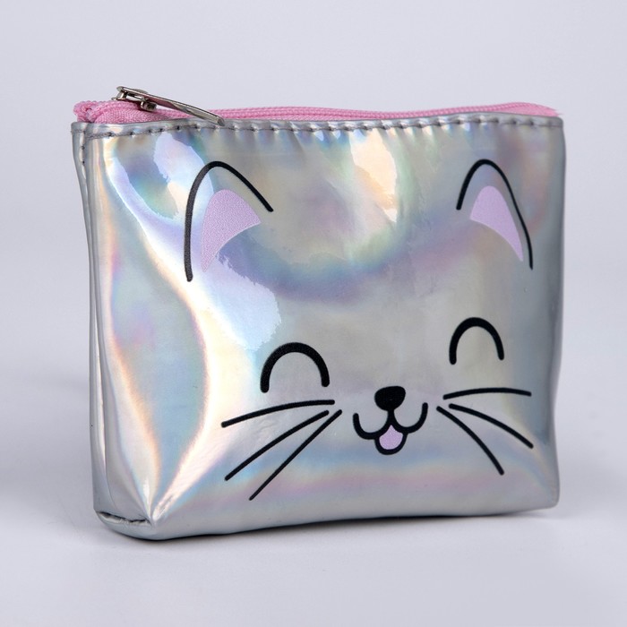 

Кошелёк детский «Котик», Серебристый, NAZAMOK KIDS