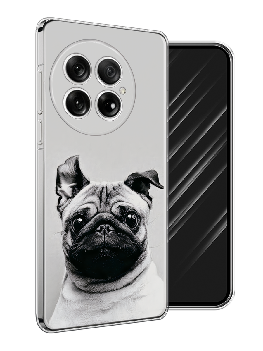 

Чехол Awog на OnePlus 13 "Ушастый мопс", Серый, 155350-1