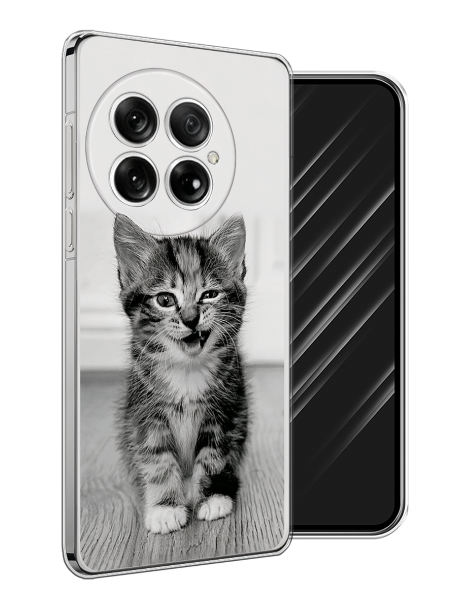 

Чехол Awog на OnePlus 13 "Подмигивающий котенок", Черный;серый, 155350-1