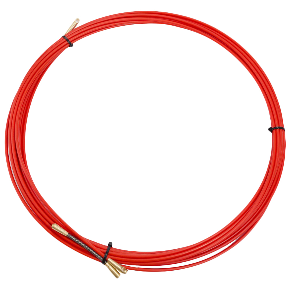 фото Протяжка кабельная (мини узк в бухте), стеклопруток, d=3,5 мм, 7 м красная rexant