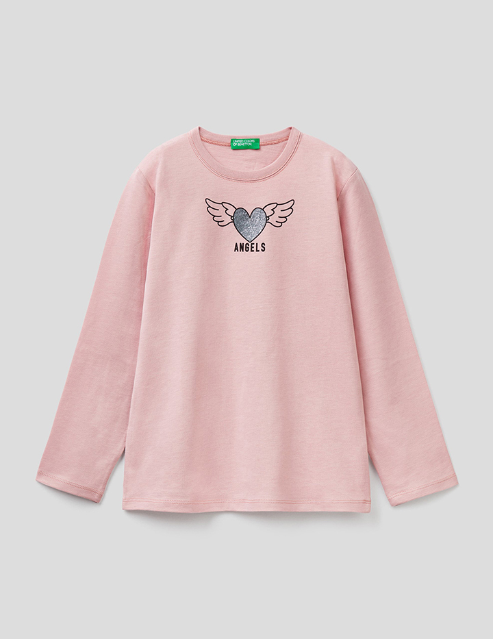 

Футболка для девочек Benetton цв. розовый р.140, 21A_3I1XC15BD