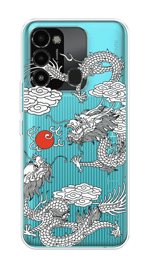 

Чехол на Tecno Spark Go 2022/8С/9 "Драконы с ножом", Прозрачный;черный;белый, 301250-1