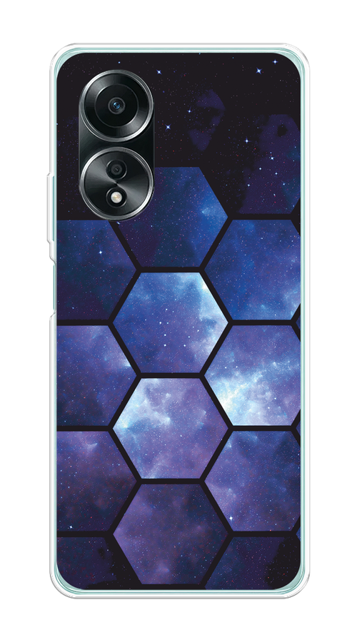 

Чехол на Oppo A58 4G "Соты космос", Черный;фиолетовый, 2514950-1