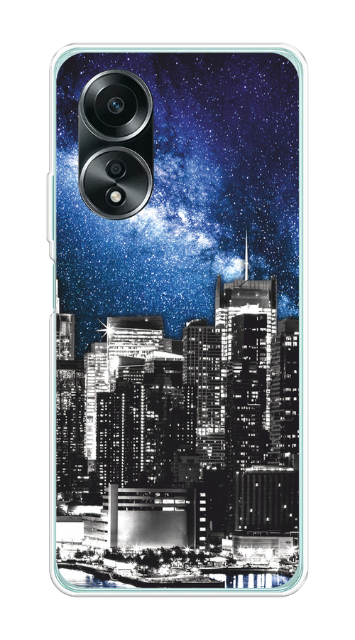 

Чехол на Oppo A58 4G "Космический Нью-Йорк", Синий;серый, 2514950-1