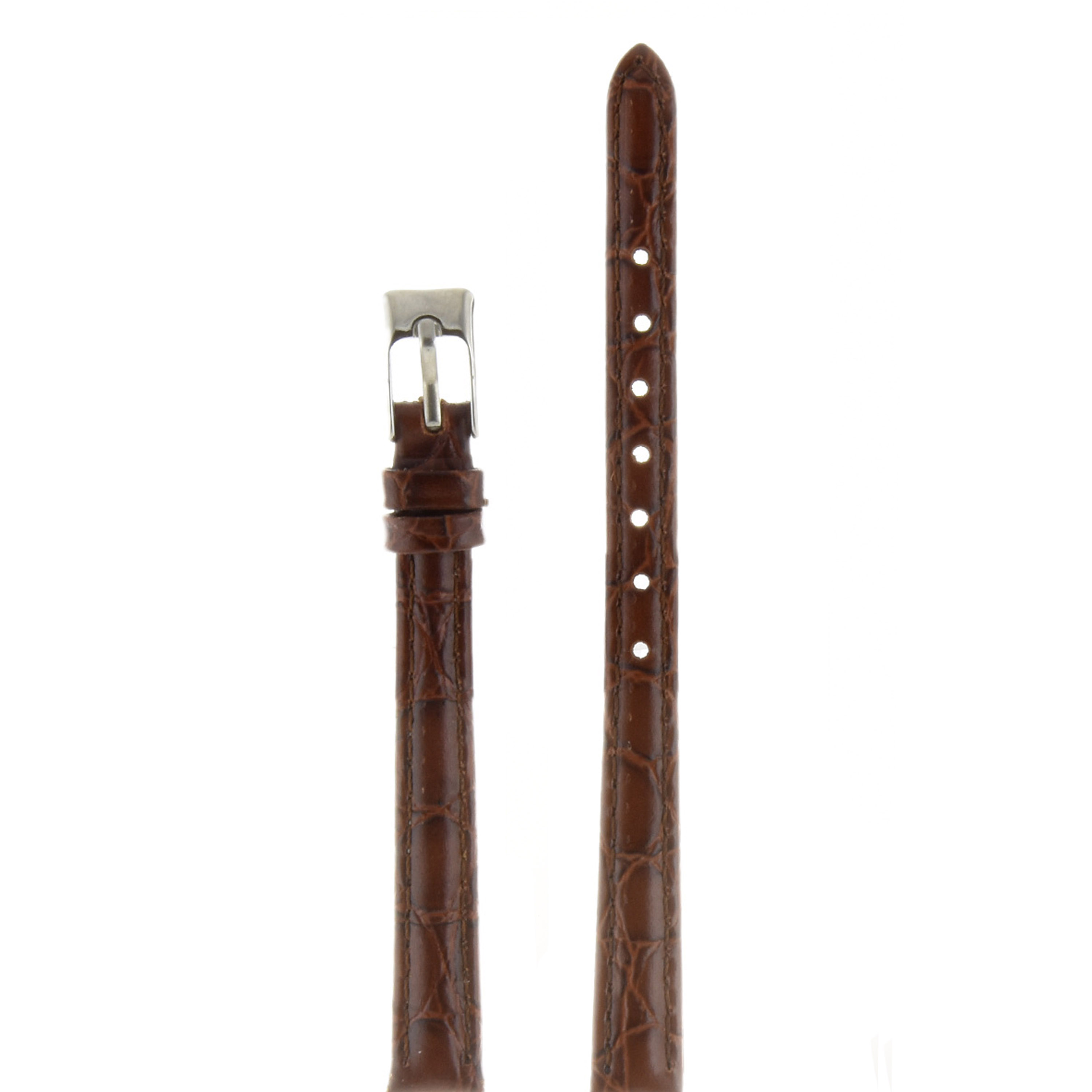 

Ремешок из двух частей женский Nagata Leather 697х коричневый croco/серебристый, 697х