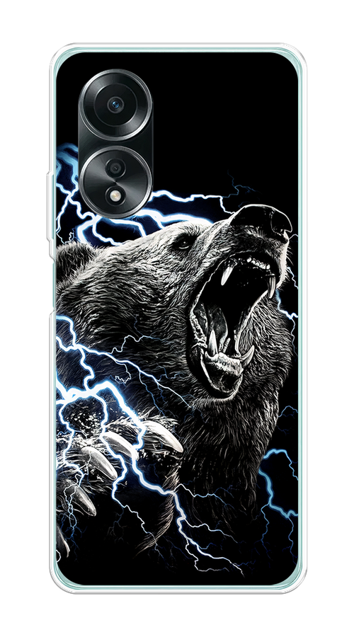 

Чехол на Oppo A58 4G "Гроза и медведь", Черный;серый;серебристый, 2514950-1