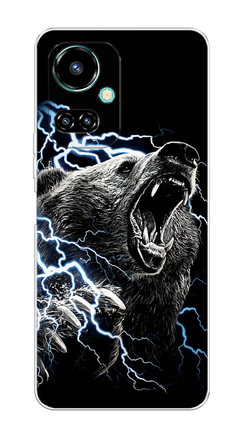 

Чехол на Tecno Camon 19/19 Pro 4G "Гроза и медведь", Черный;серый;серебристый, 301650-1
