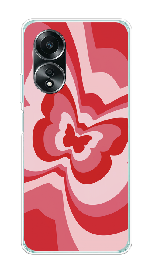 

Чехол на Oppo A58 4G "Бабочка в стиле хиппи", Красный;розовый, 2514950-1