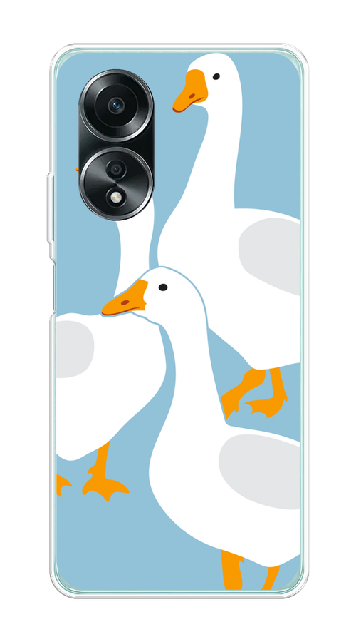

Чехол на Oppo A58 4G "Гусиное трио", Голубой;белый;серый;желтый, 2514950-1
