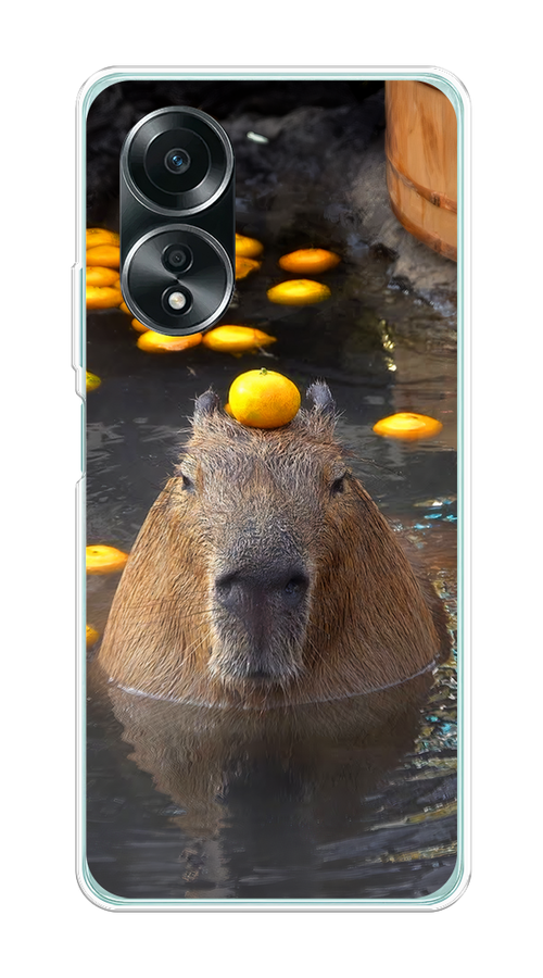 

Чехол на Oppo A58 4G "Капибара отдыхает", Коричневый;оранжевый;серый, 2514950-1