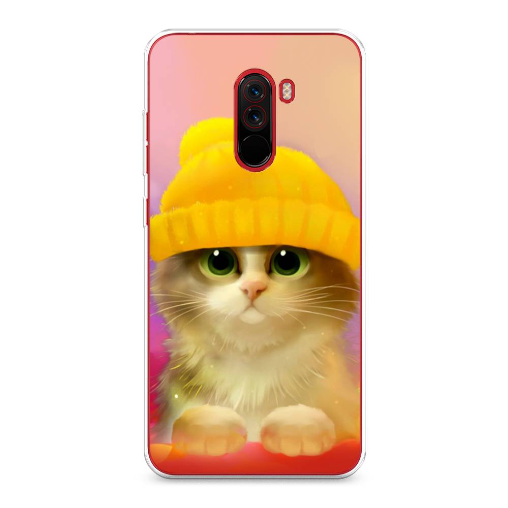 

Чехол Awog на Xiaomi Pocophone F1 "Котенок в желтой шапке", Разноцветный, 34450-2