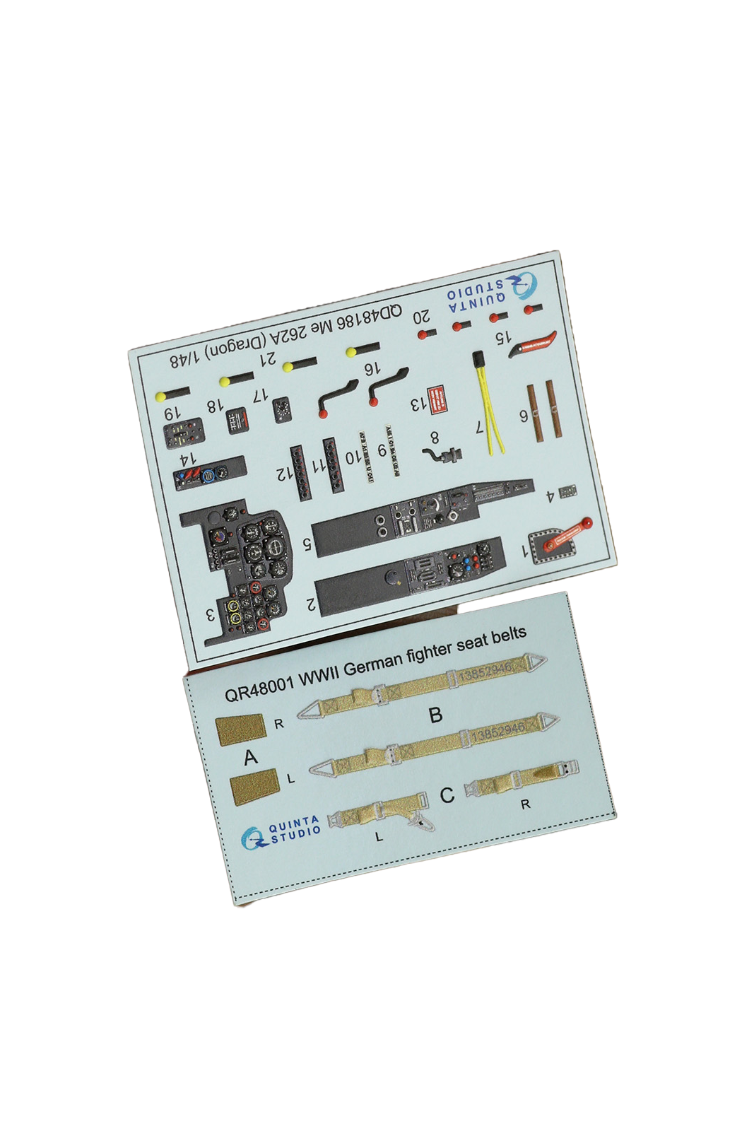 3D Декаль интерьера Quinta Studio 1/48 кабины Me 262A(Dragon)QD48186