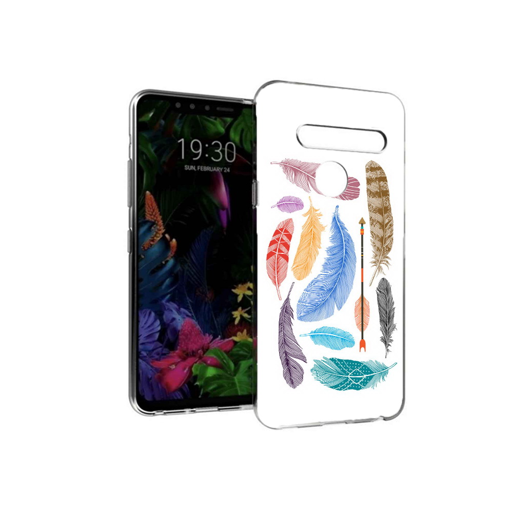 

Чехол MyPads Tocco для LG G8 разноцветные перья (PT135945.76.572), Tocco