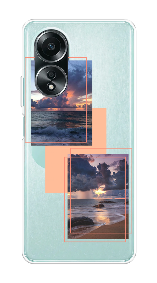 

Чехол на Oppo A58 4G "Sky collage", Розовый;прозрачный;синий, 2514950-1