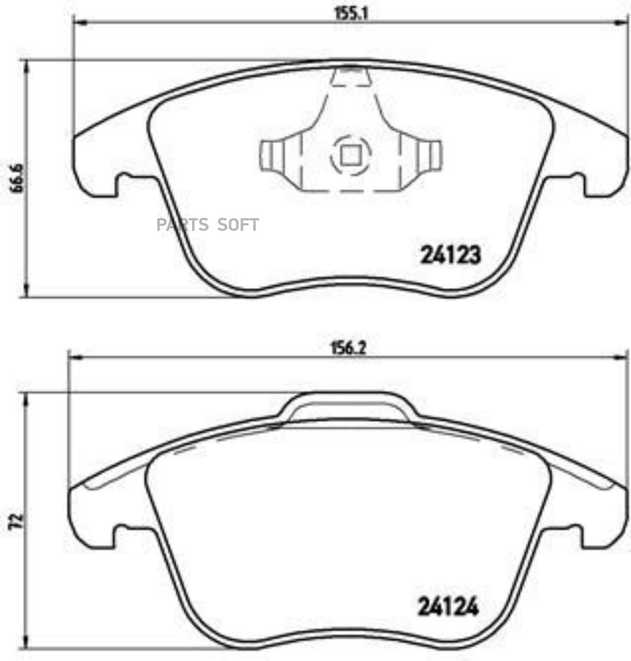 

Тормозные колодки brembo передние дисковые Xtra P24076X