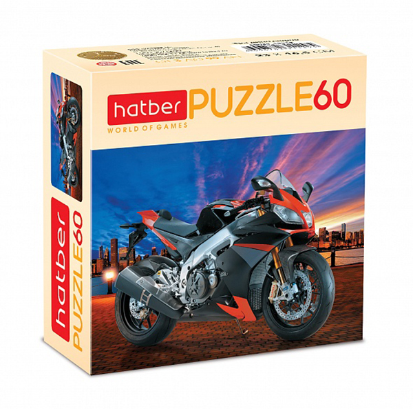 

Пазл Hatber MotorBike 60 элементов, 165х230мм 60ПЗ5-13197, 60ПЗ5-13197
