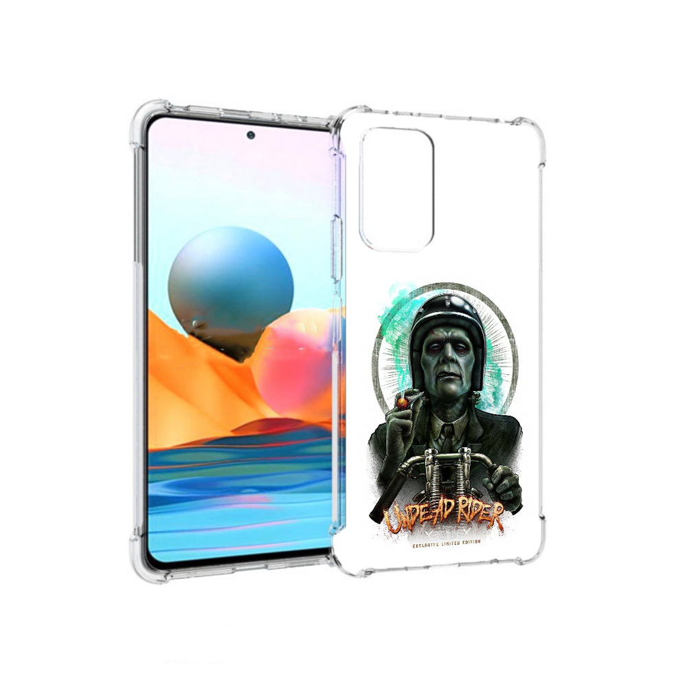 

Чехол MyPads Tocco для Xiaomi Redmi Note 10 Pro зеленый мужчина с сигаретой на мотоцикле, Прозрачный, Tocco