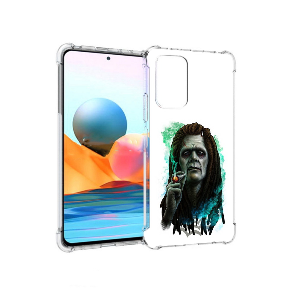 

Чехол MyPads Tocco для Xiaomi Redmi Note 10 Pro зеленый мужчина с сигаретой, Прозрачный, Tocco