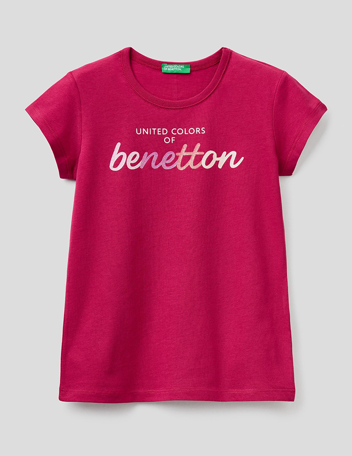 

Футболка для девочек Benetton цв. фиолетовый р.116, 21A_3I1XC15BO