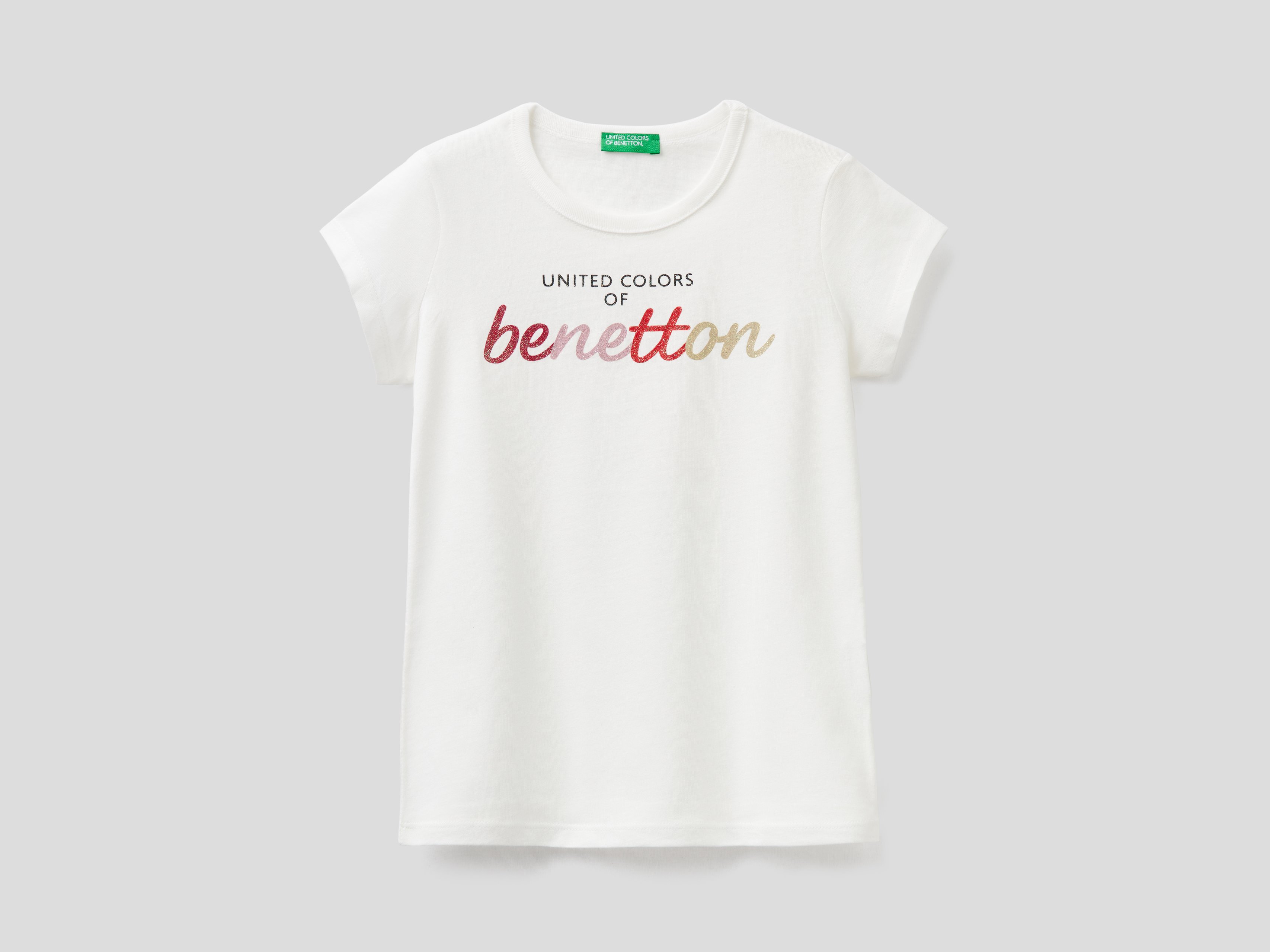 фото Футболка для девочек benetton цв. белый р.170 united colors of benetton