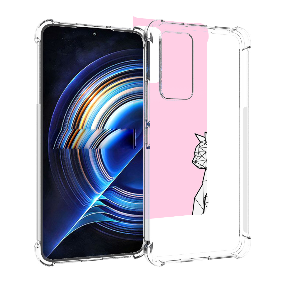 

Чехол MyPads белый котик с гранями для Tecno Camon 19 Neo, Прозрачный, Tocco