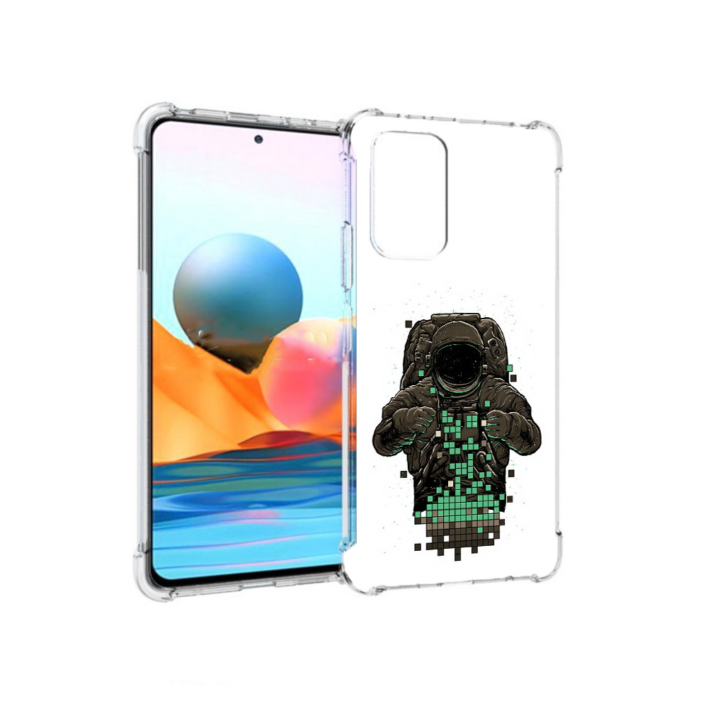 Чехол MyPads Tocco для Xiaomi Redmi Note 10 Pro космонавт с пикселями (PT158414.284.394)