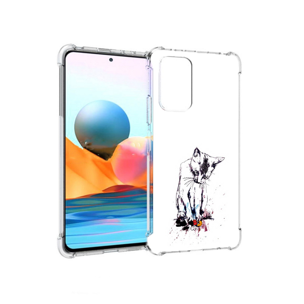 Чехол MyPads Tocco для Xiaomi Redmi Note 10 Pro кот и микки (PT158414.284.399)